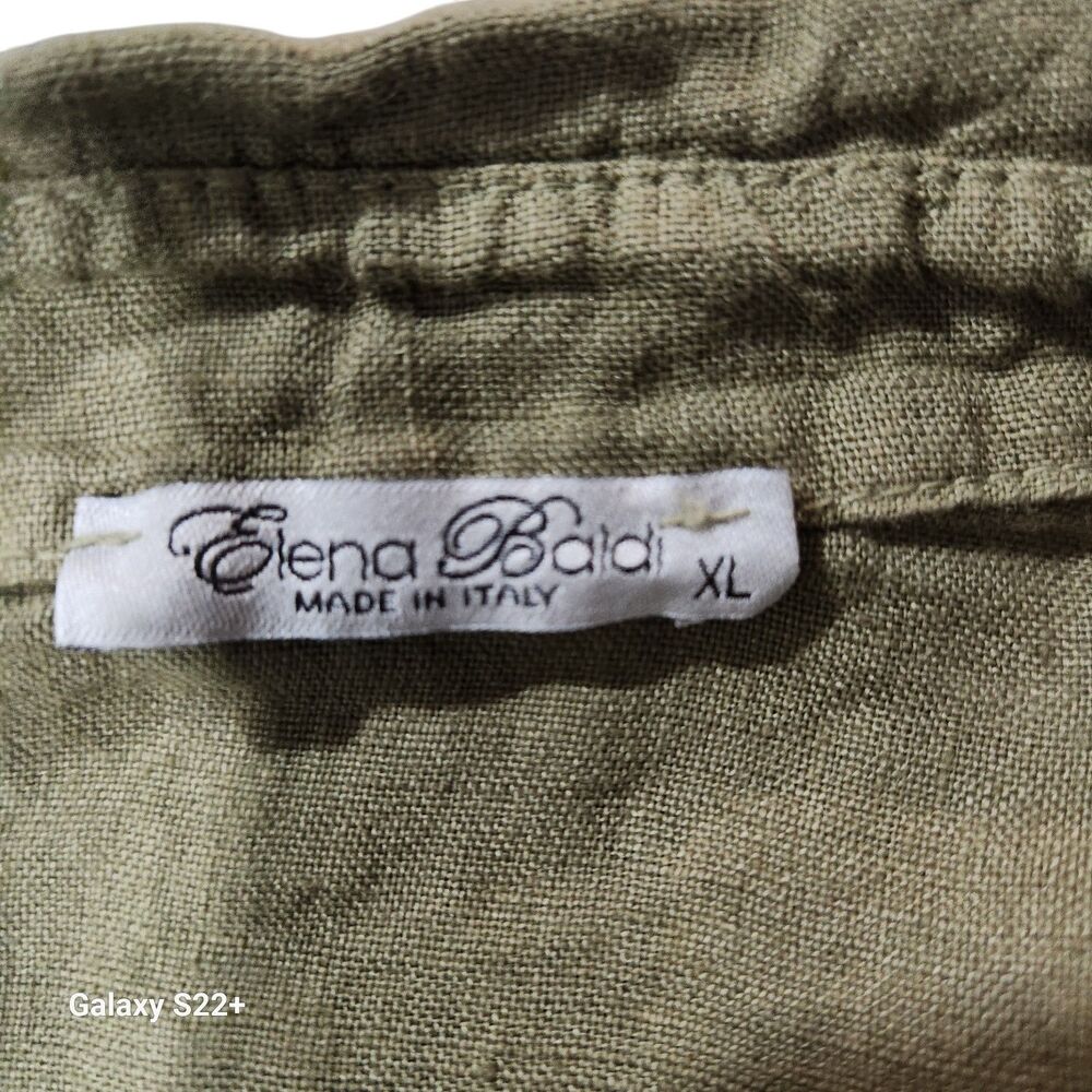 Elena Baldi Tunic Shirt Dress Womens SZ XL Linen Lagenlook Oversized Granola - Picture 3 of 5